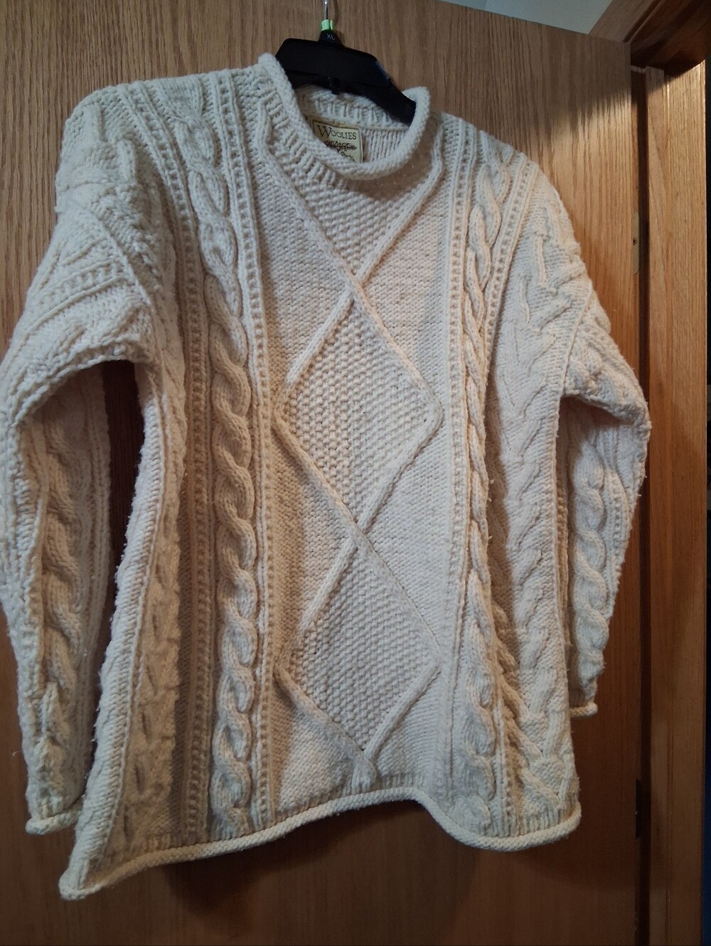 vintage chunky-knit wool sweater from Woolies,,chunky fisherman or shaker-style